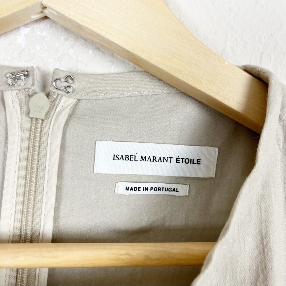 Isabel Marant Etoile Neit Ruffle Linen Mini Dress Size 40 - Picture 4 of 6